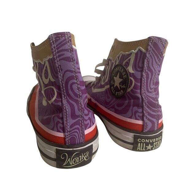 Converse x Willy Wonka Swirl Chuck Taylor All Star Hi Sneaker Purple Size 8 W - Picture 2 of 16
